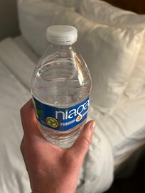 Hair on the water bottle