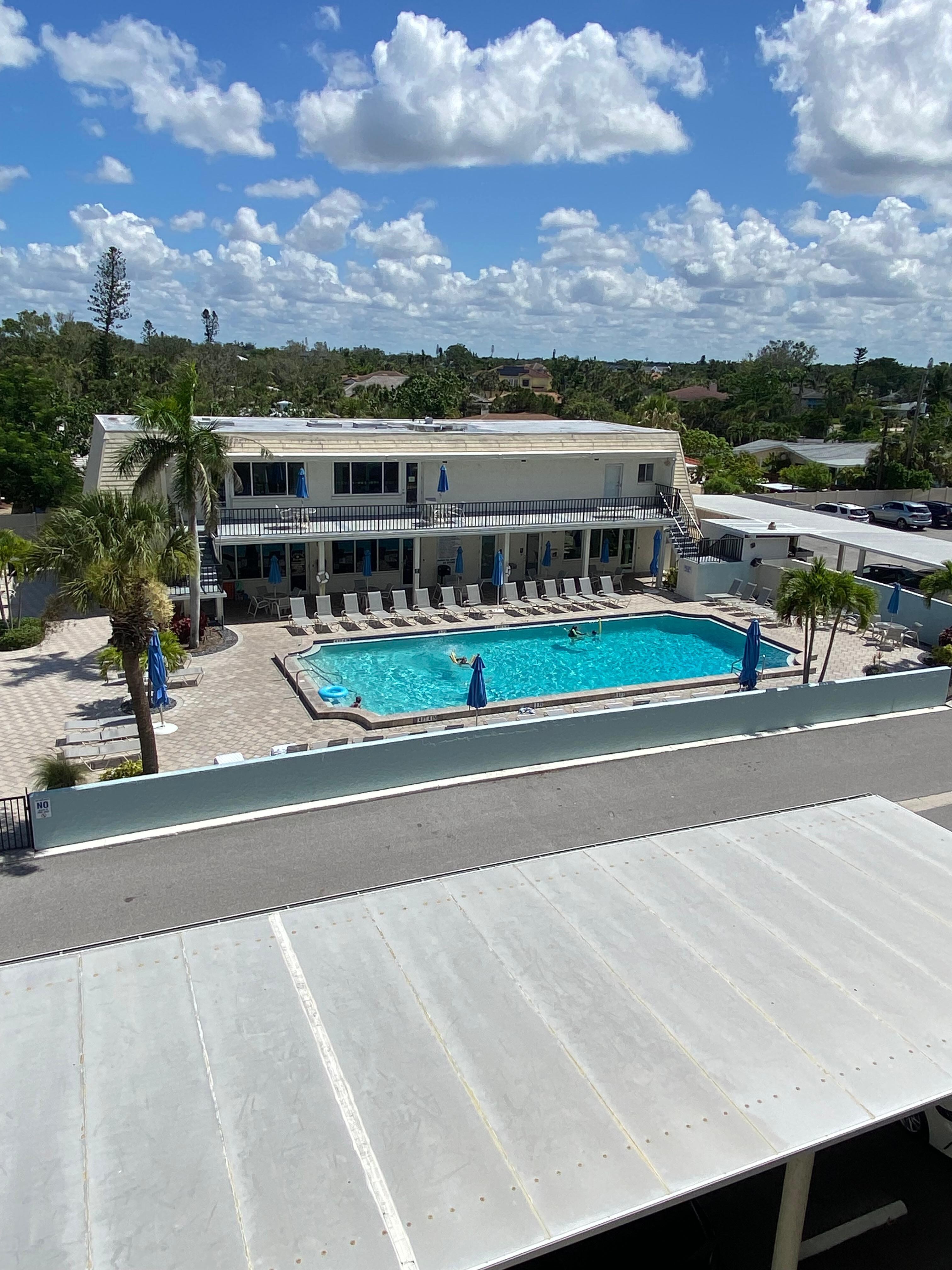 Pool view from kitchen window
