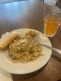 Evening reception plus they offered wine & beer. Baby that’s a meal & had cookies for dessert!