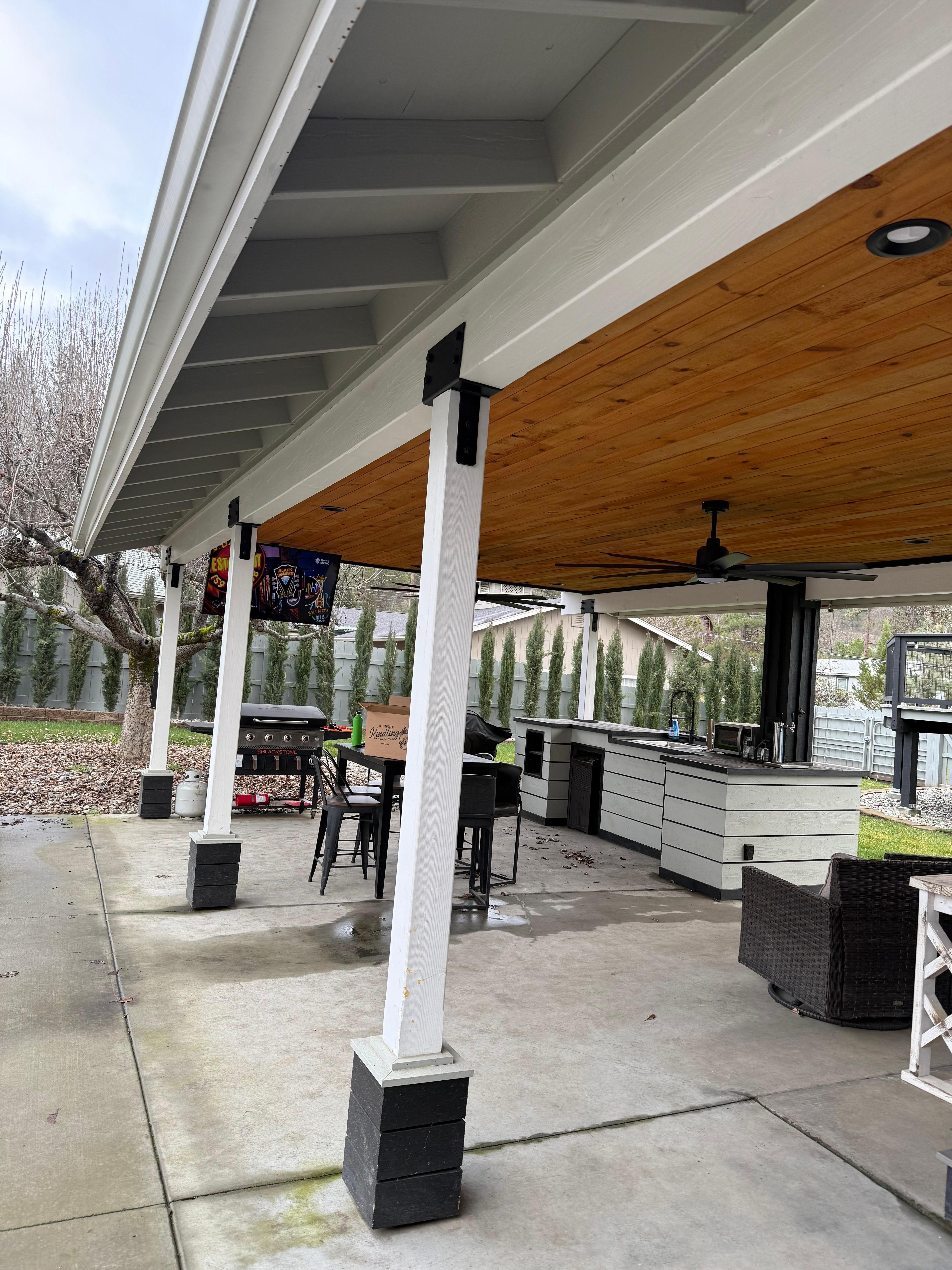 Fully fenced in backyard 