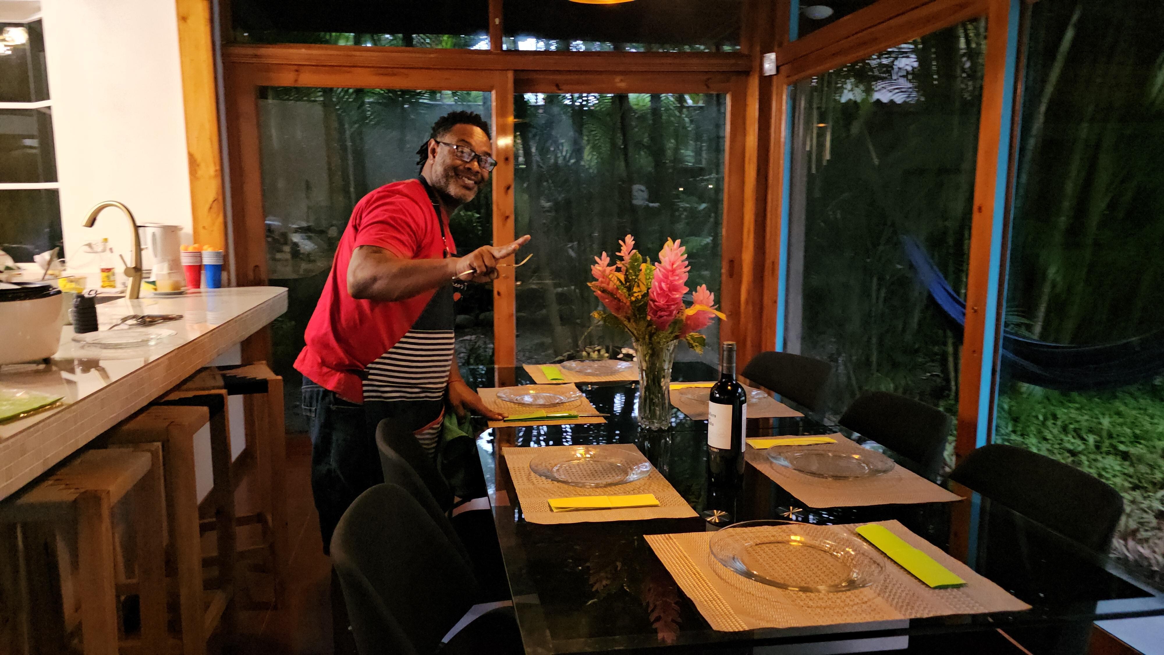 We took advantage of having the private chef come in. Great food and great guy! 