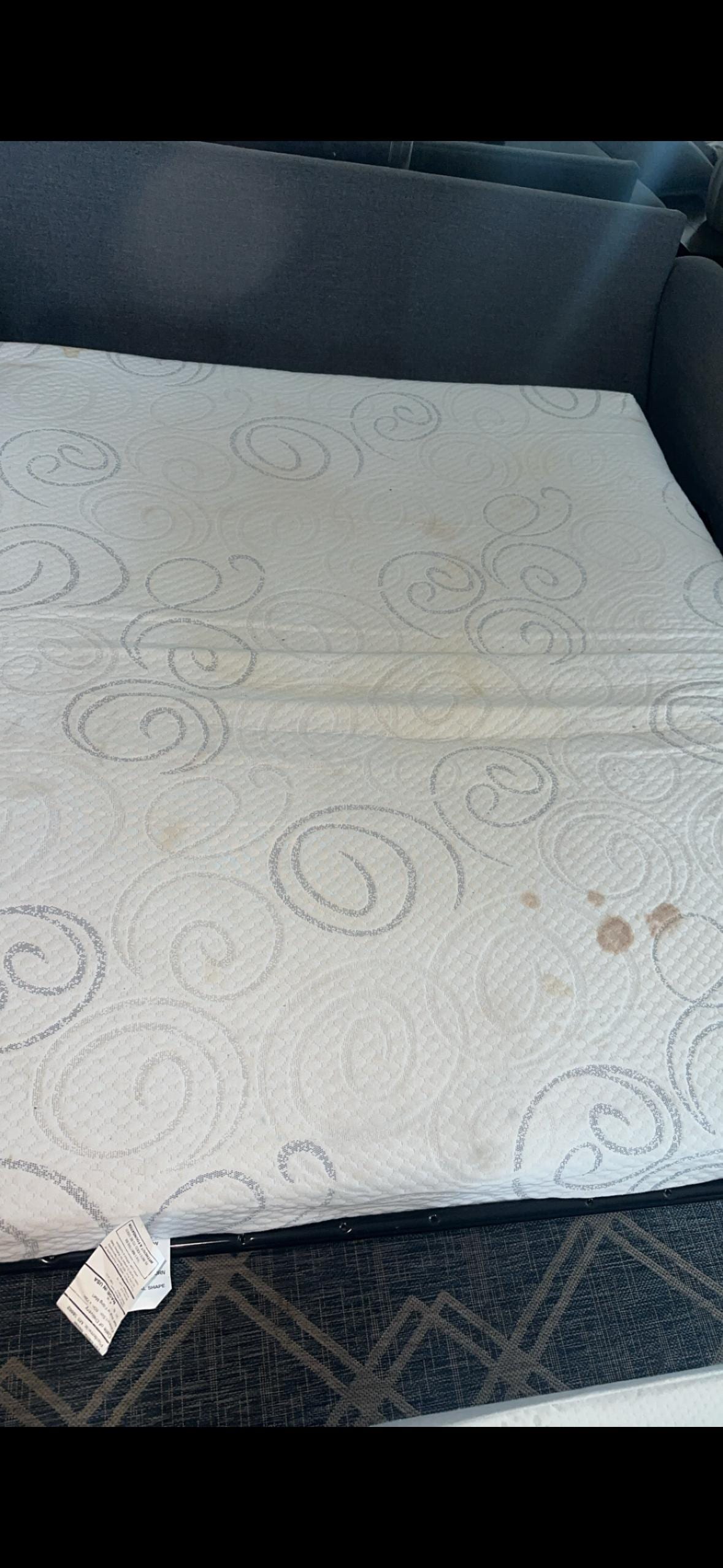 Stained mattress Did not have a mattress cover on it 