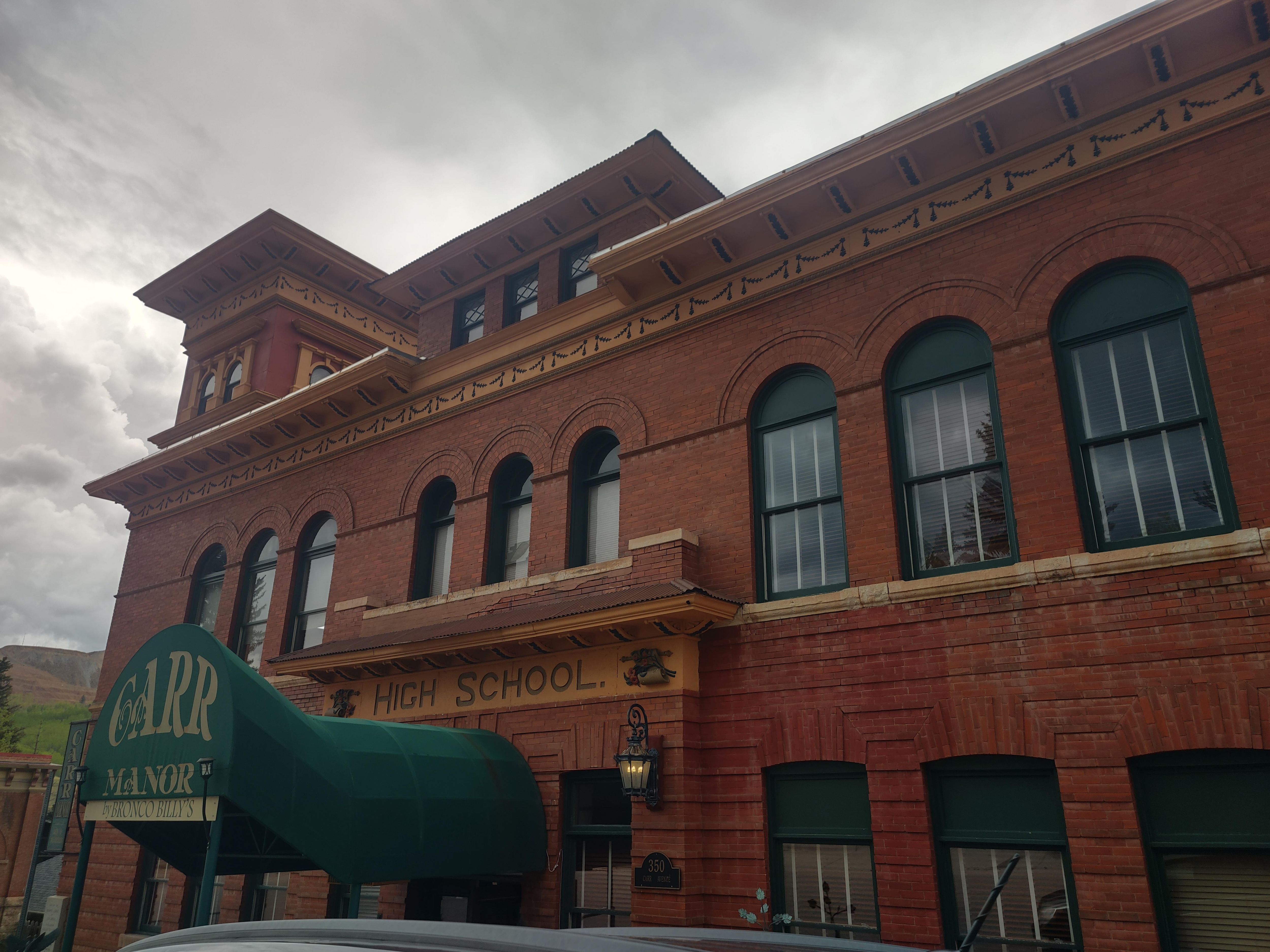 Outside of the hotel, a converted High School. Lot's of history!! (no pun intended)