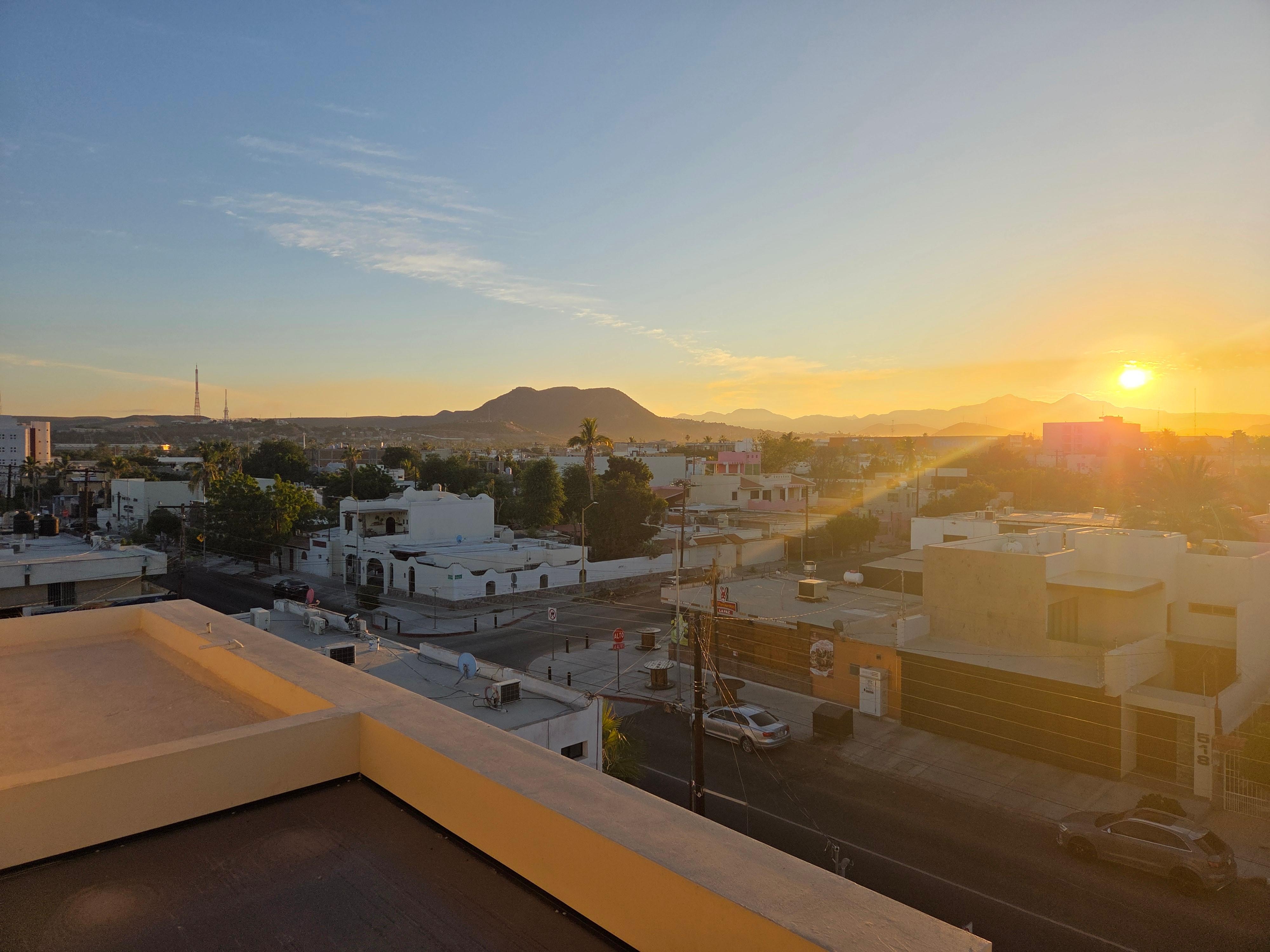 sunrise from rooftop area