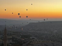 Time lapse of the hot air balloons coming over the hotel each morning.