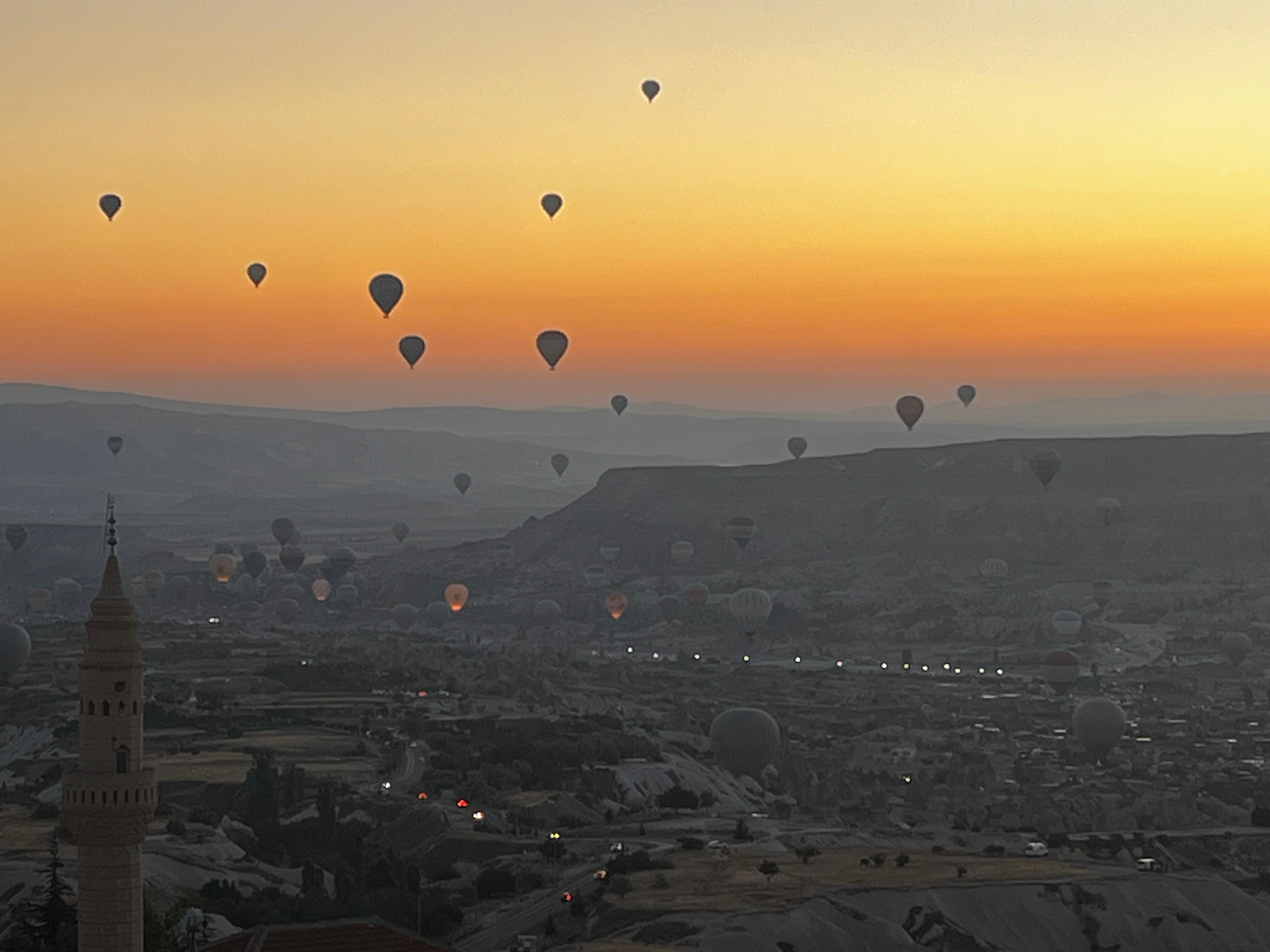 Time lapse of the hot air balloons coming over the hotel each morning. 
