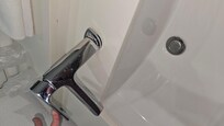 Hey you can see the sink faucet is not even attached