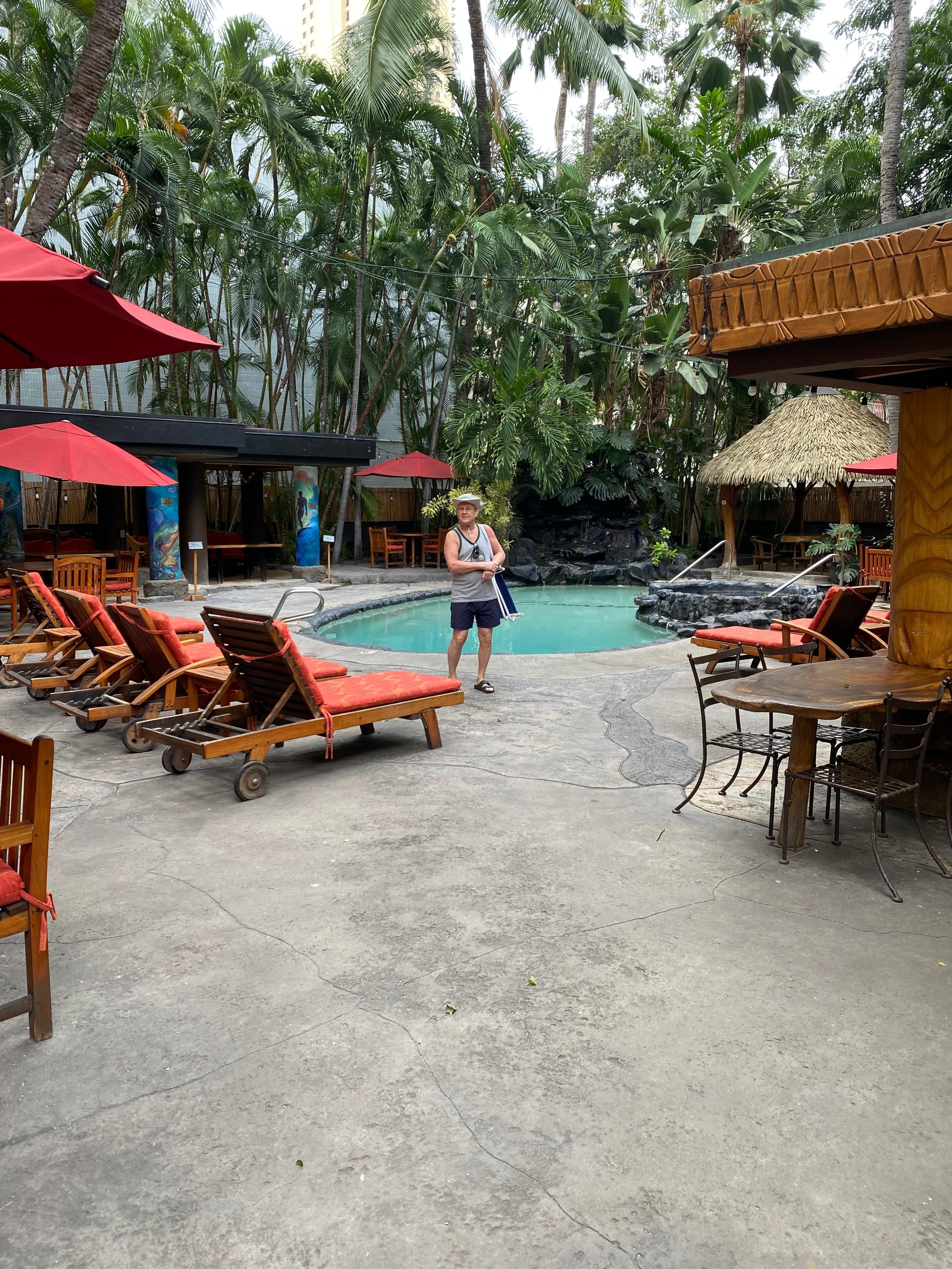 Pool area with a little concert every evening. 