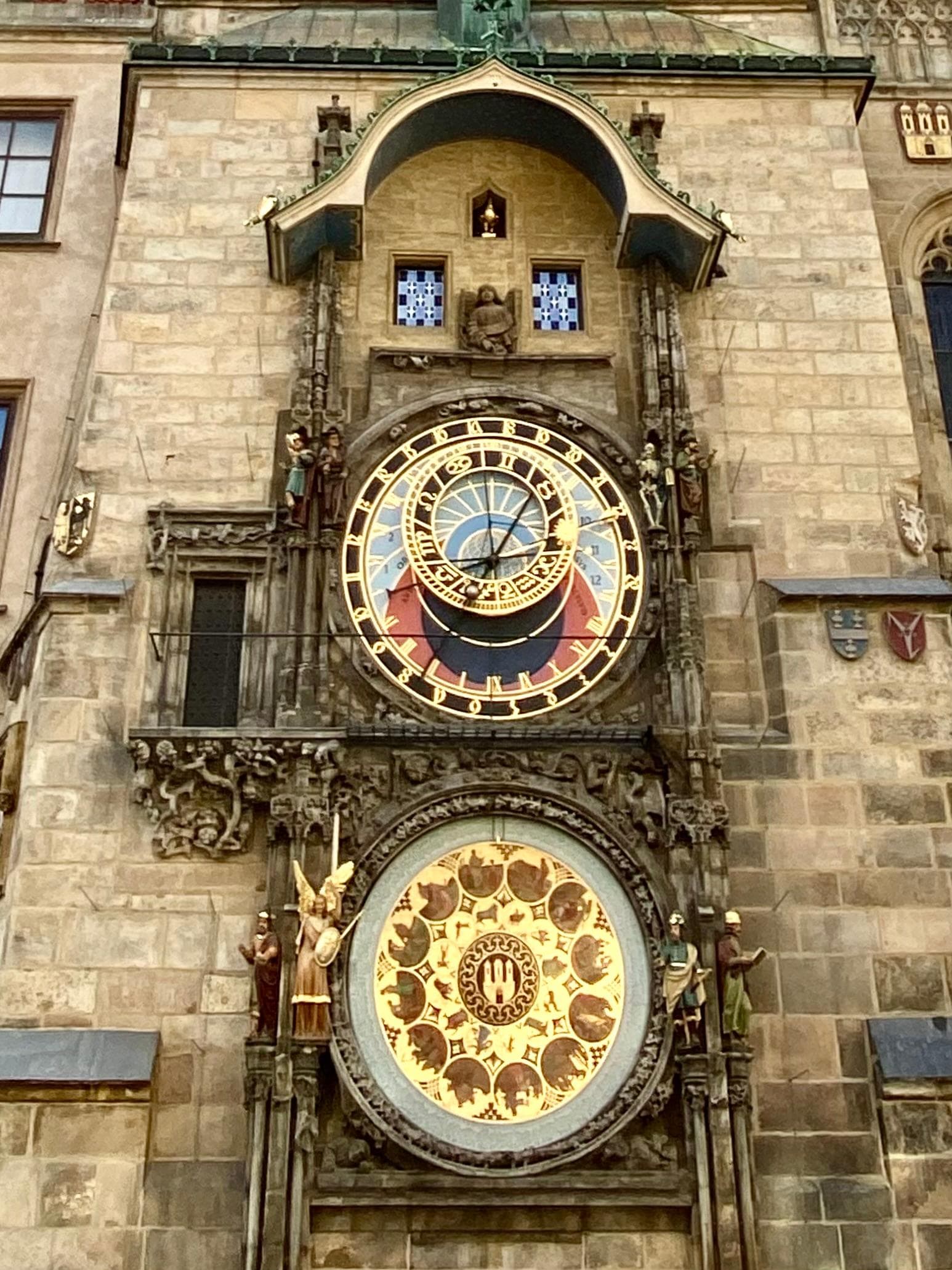 The Prague astronomical clock or Prague Orloj is a medieval astronomical clock attached to the Old Town Hall in Prague. The clock was first installed in 1410, making it the third-oldest astronomical clock in the world