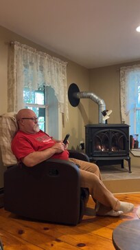 My husband loved the fire place