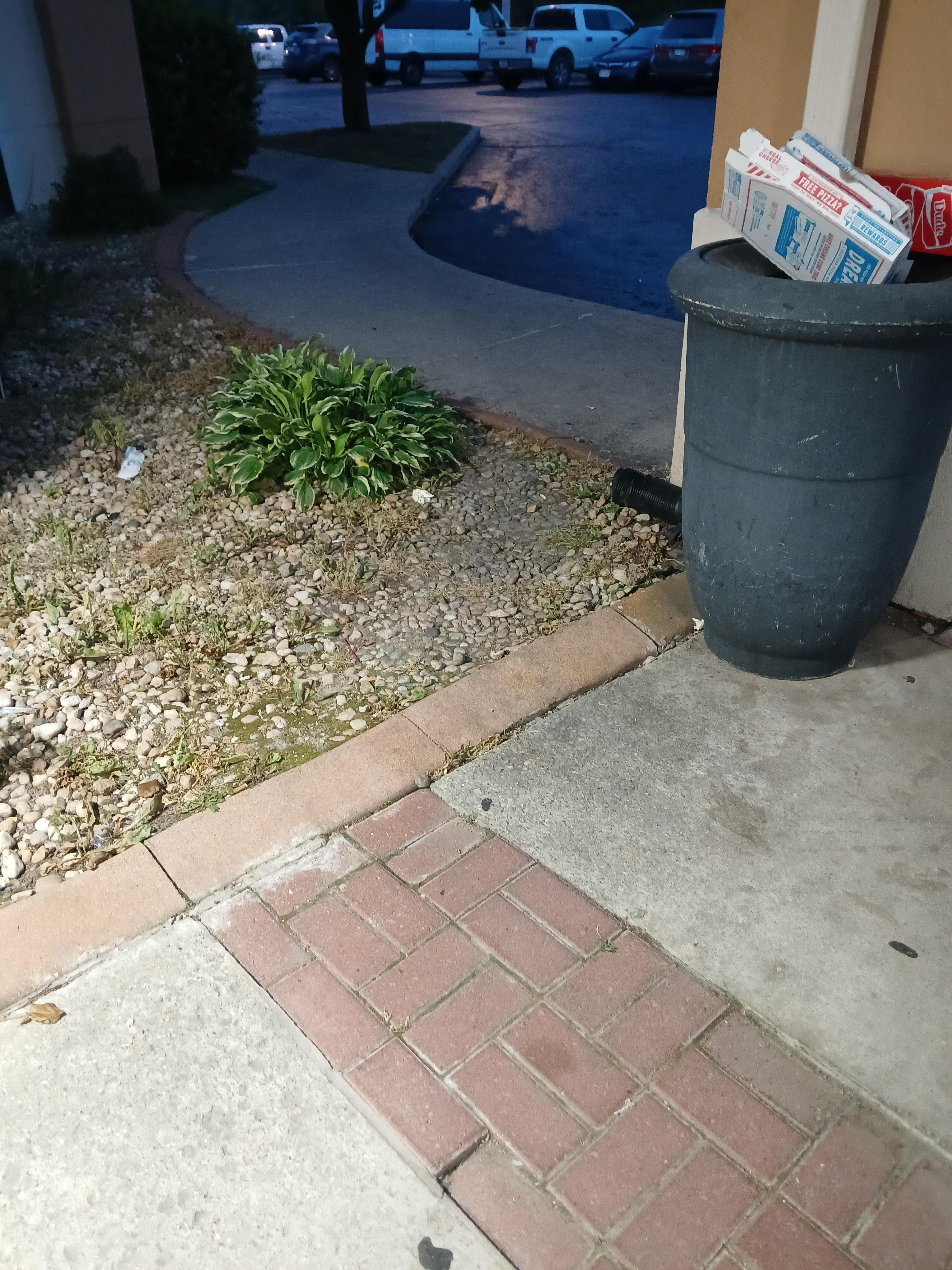 Over flow of trash at entry way for 2 days