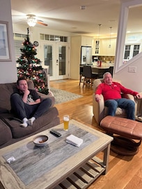 View from the family room into kitchen