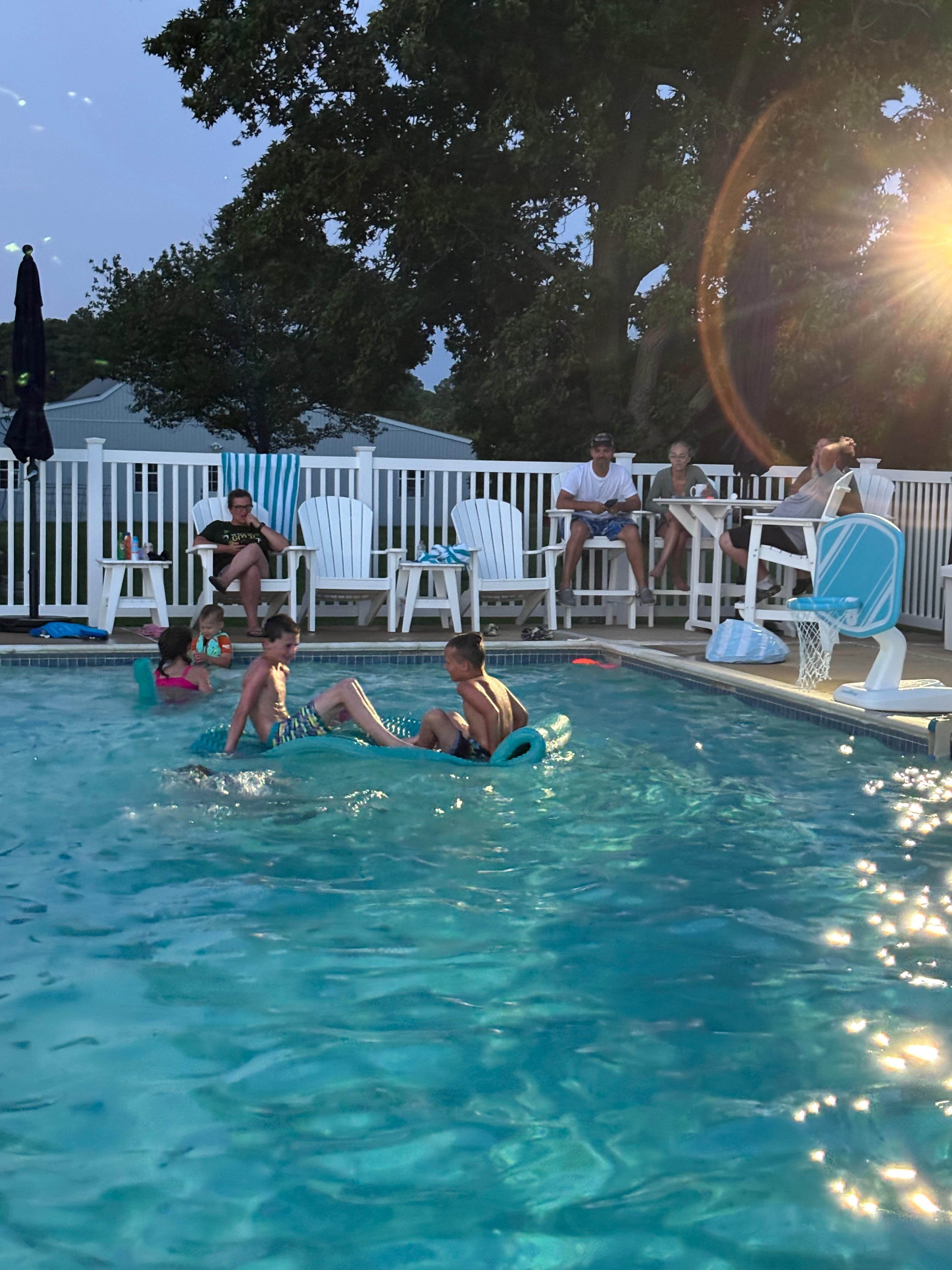 The family favorite was the big pool and so many pool floats to share
