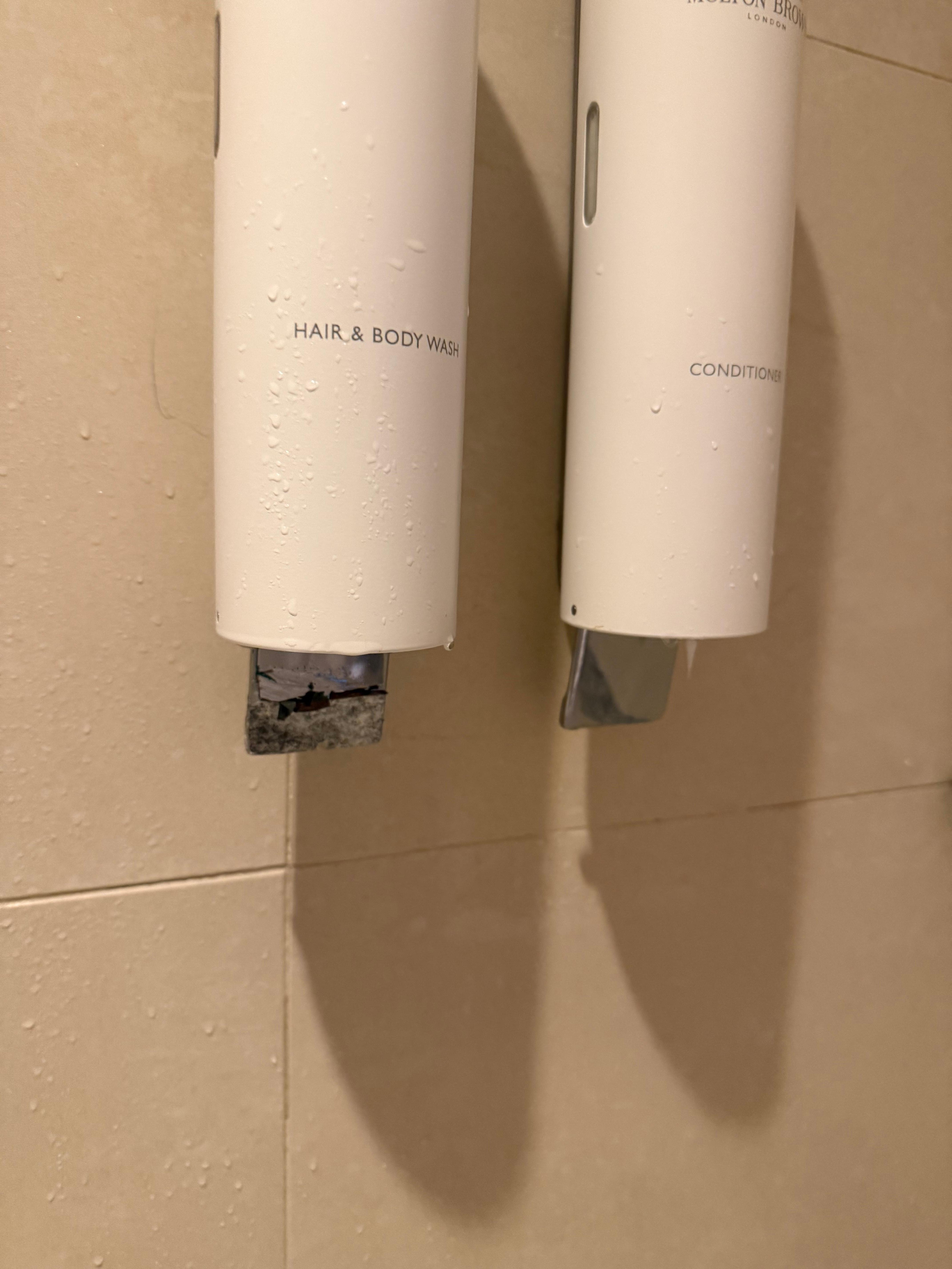 Shampoo dispenser has some damage and it ran out quick