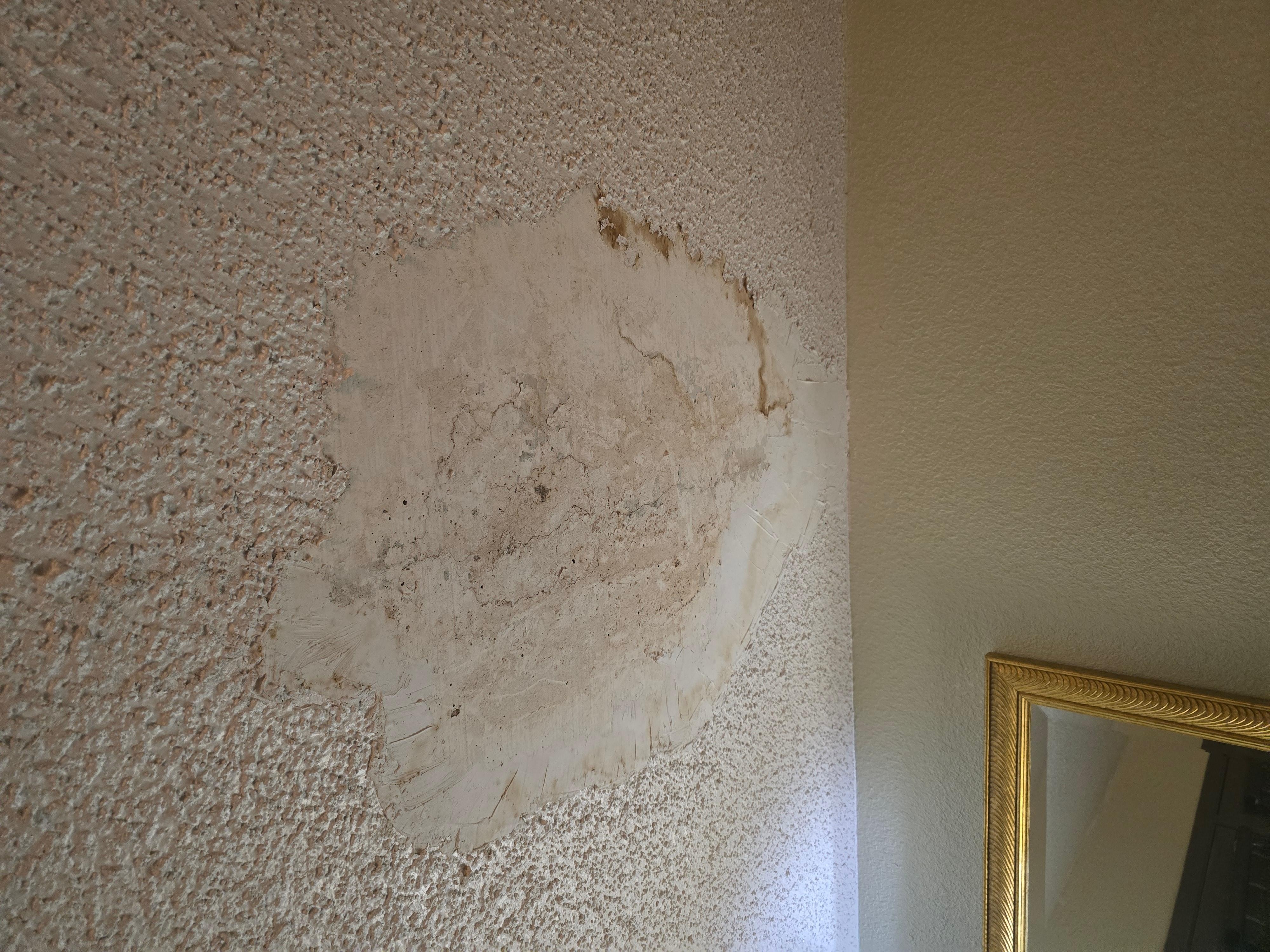 Heavy water damage on ceiling