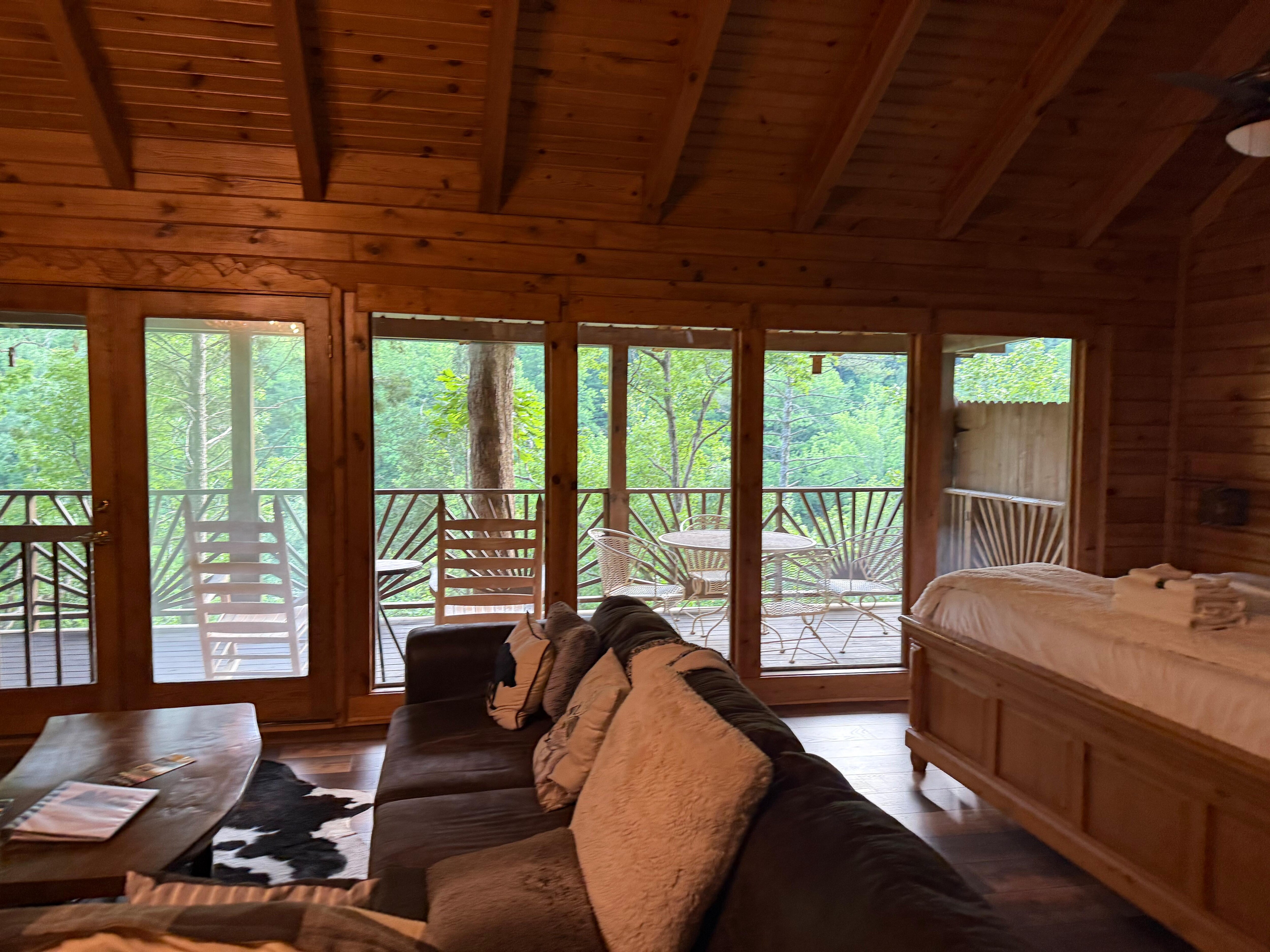 Bed location to windows.