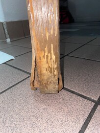 Door in bathroom is warped/put back together