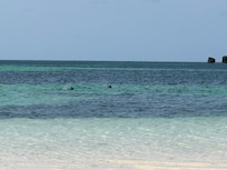 The nearby beach