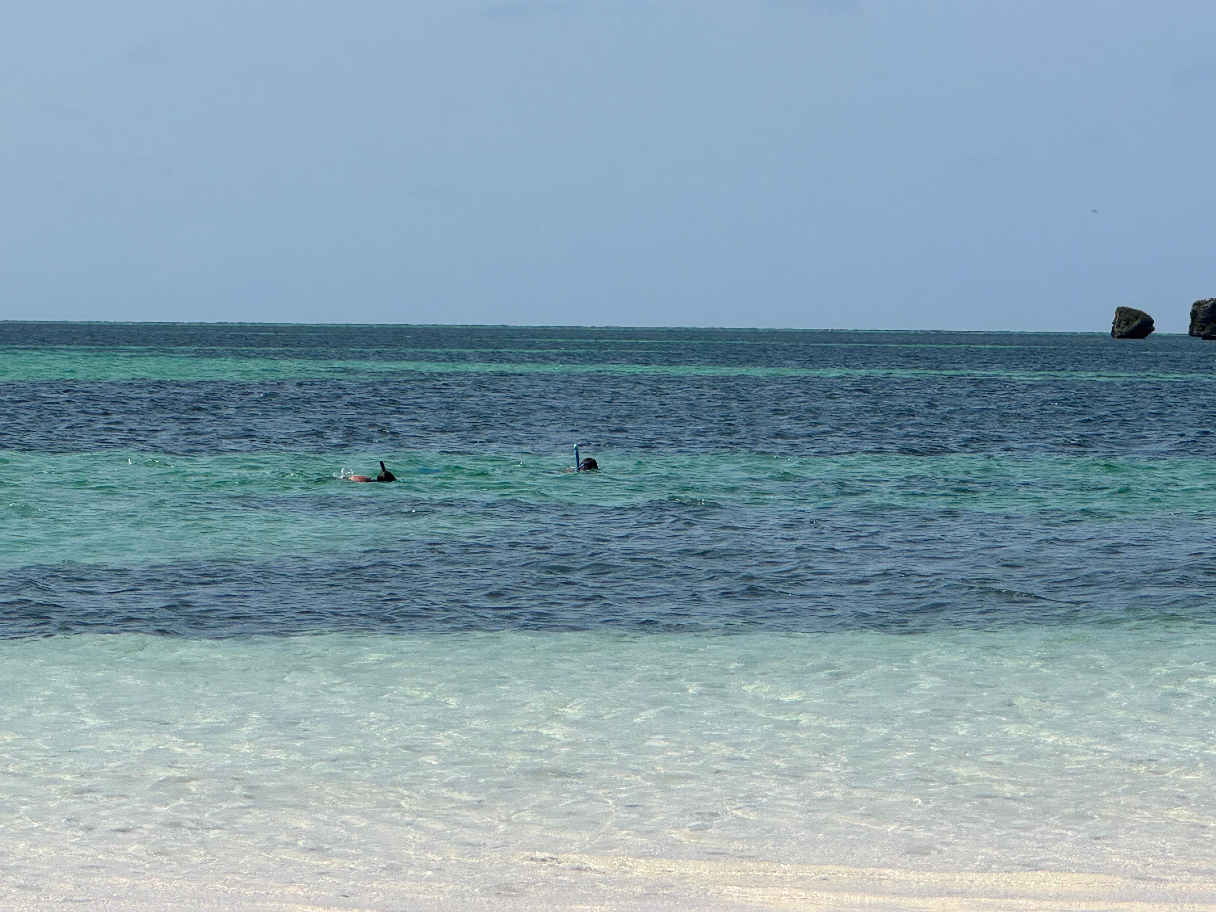 The nearby beach