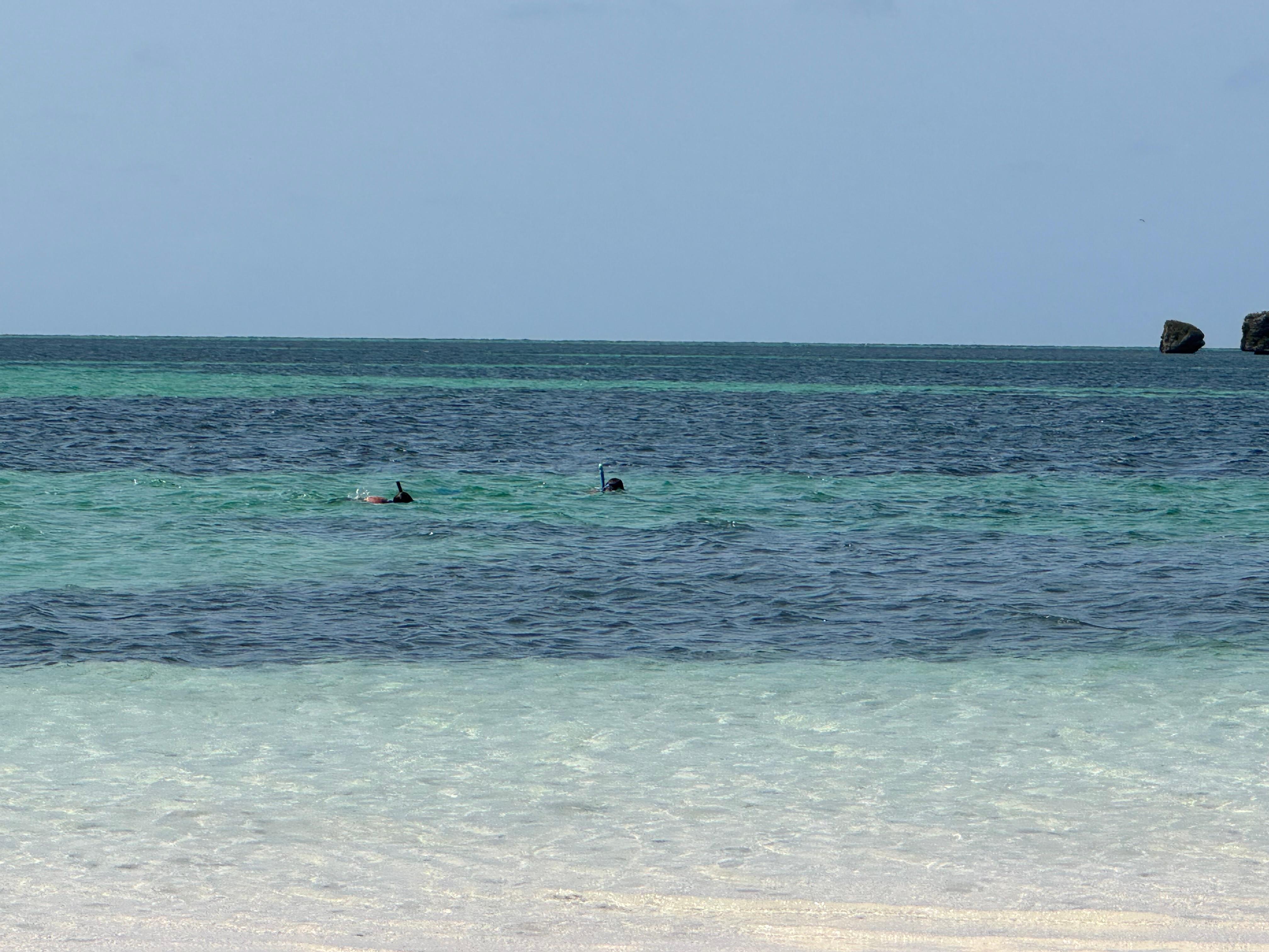 The nearby beach