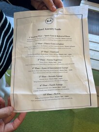 This would have been very helpful for finding amenities. Took pic from a stranger on our last day, we didn’t get one at arrival and found it confusing to find things.