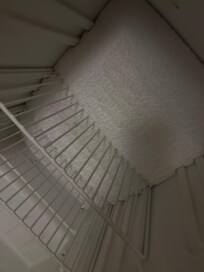 The 2-3” thick wall of ice in mini fridge