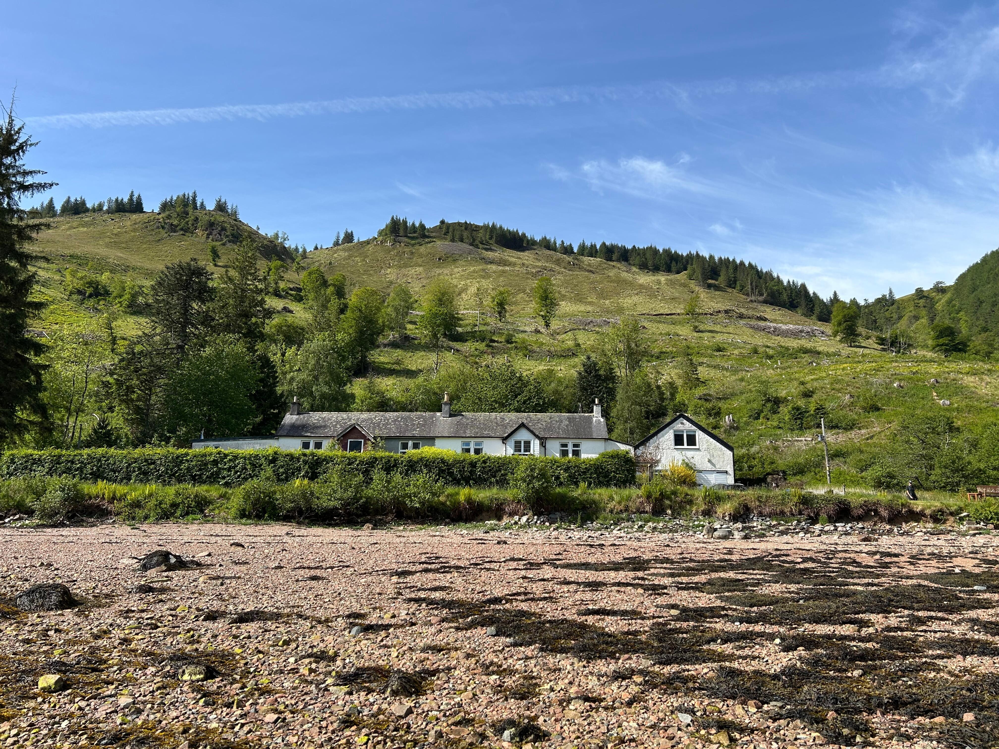The cottage from the beach
