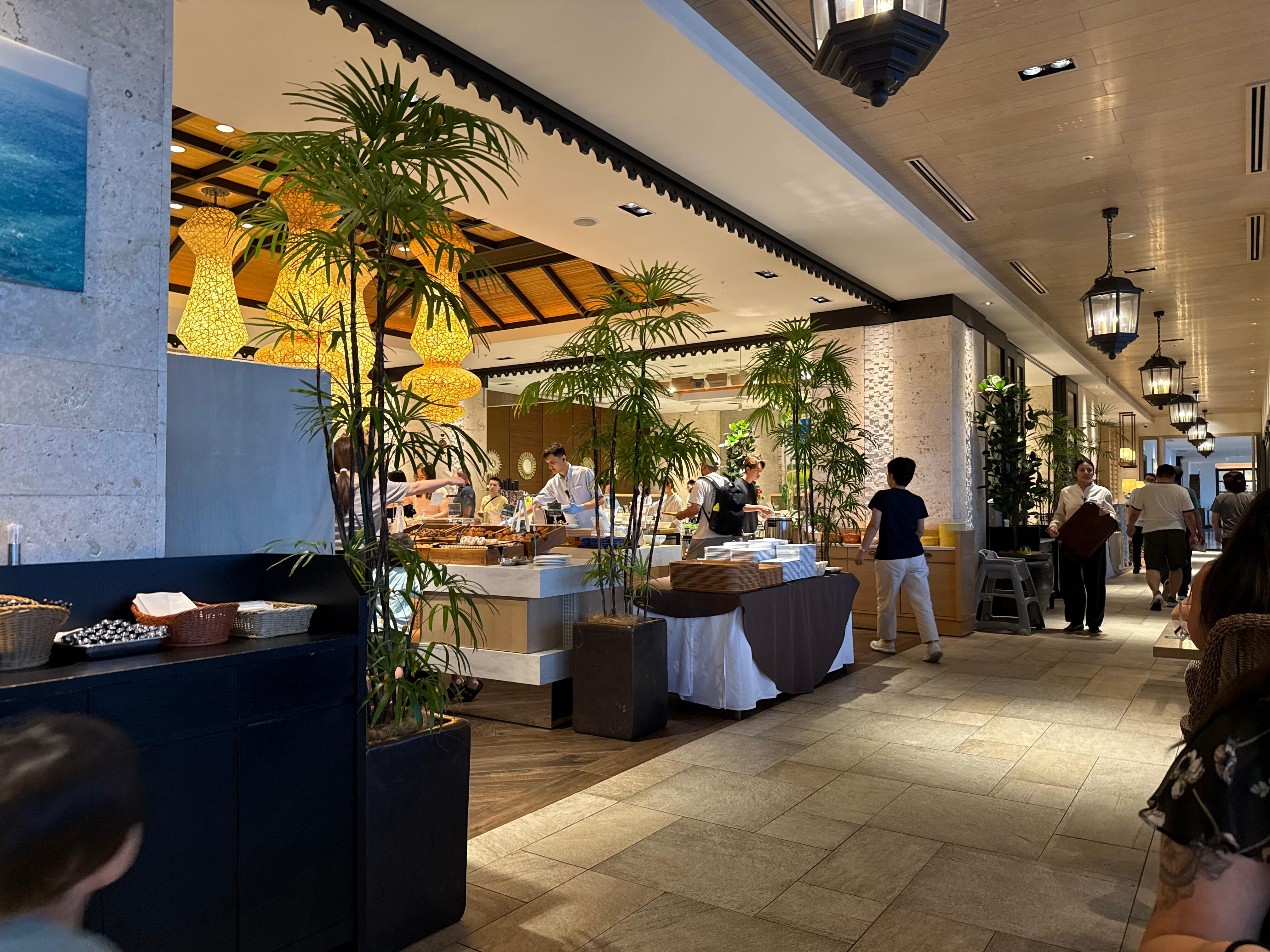 Organized and clean buffet area