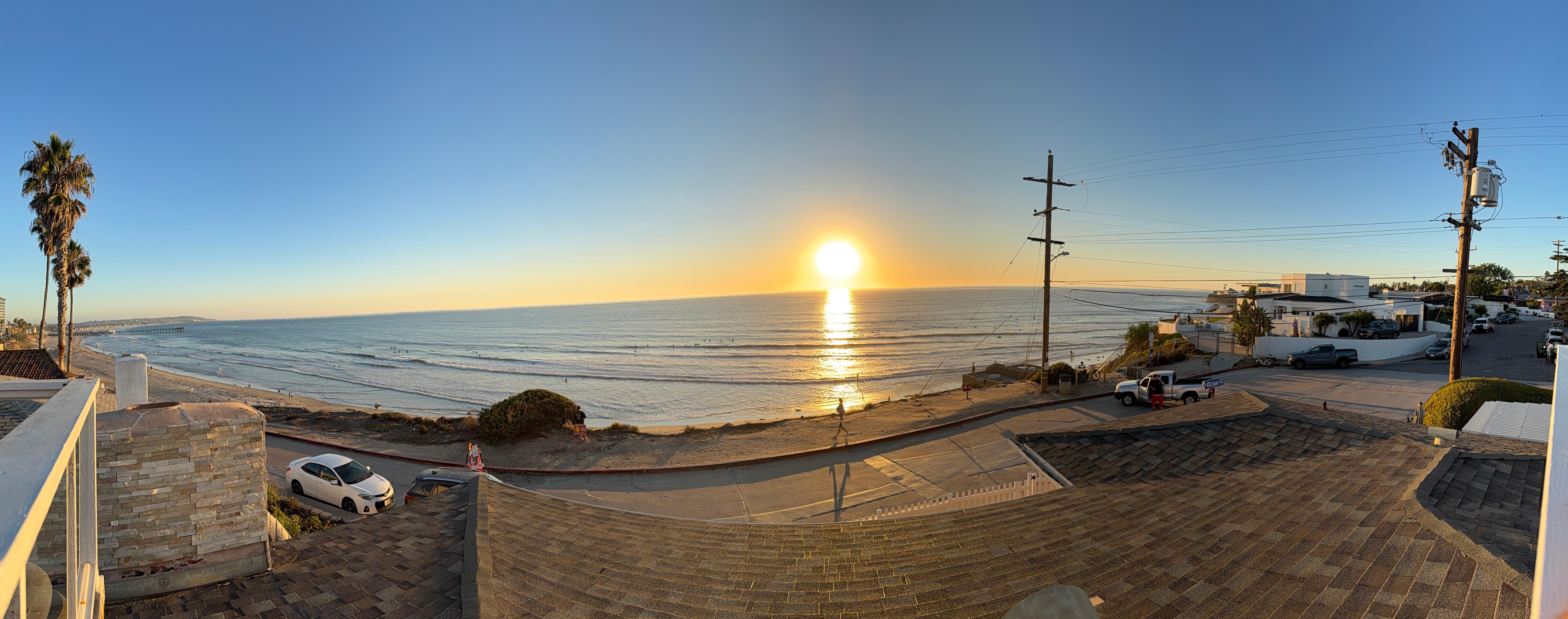 Panoramic photo I took from the rooftop balcony. 