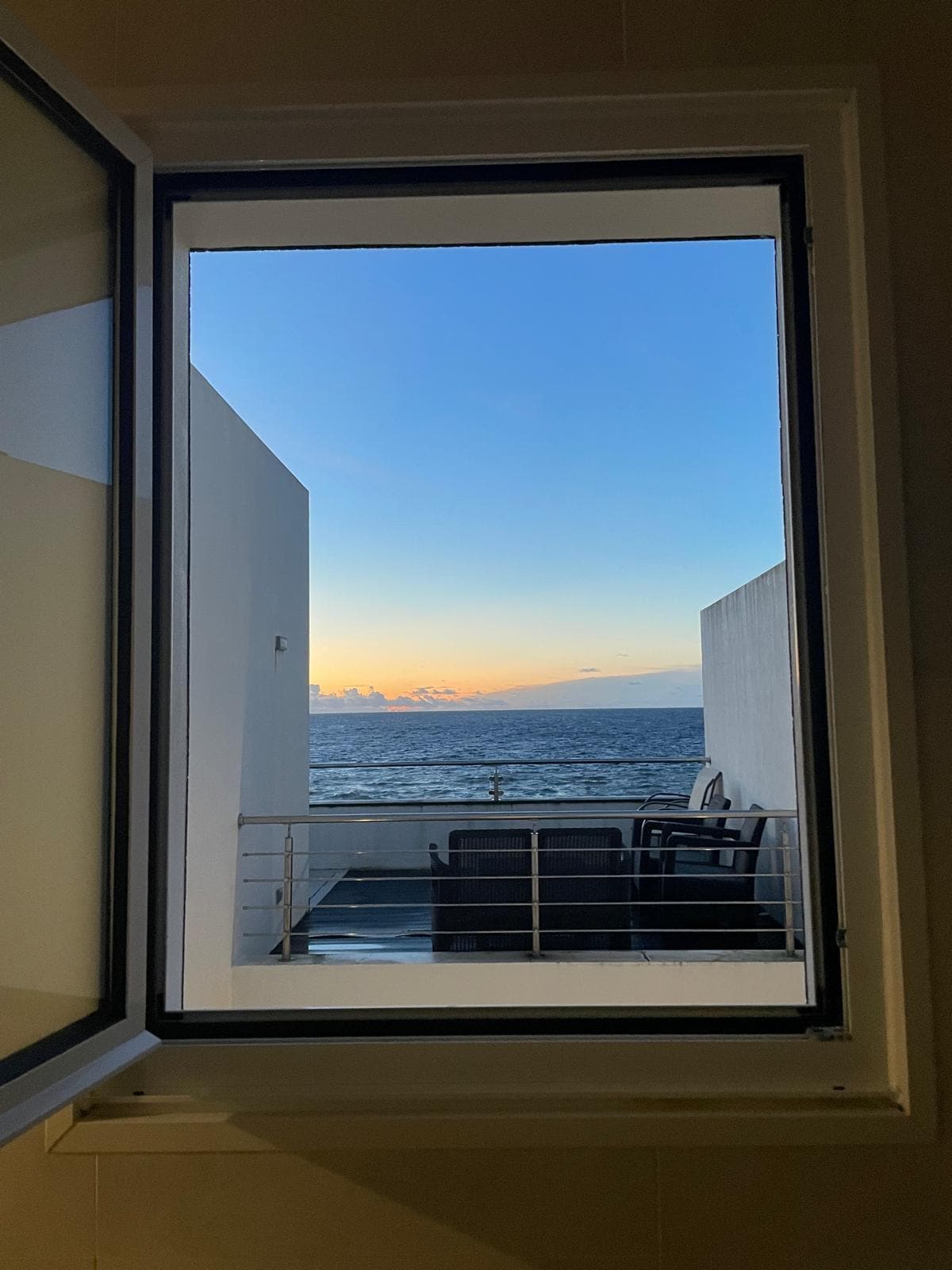 Sunrise from the bathroom window