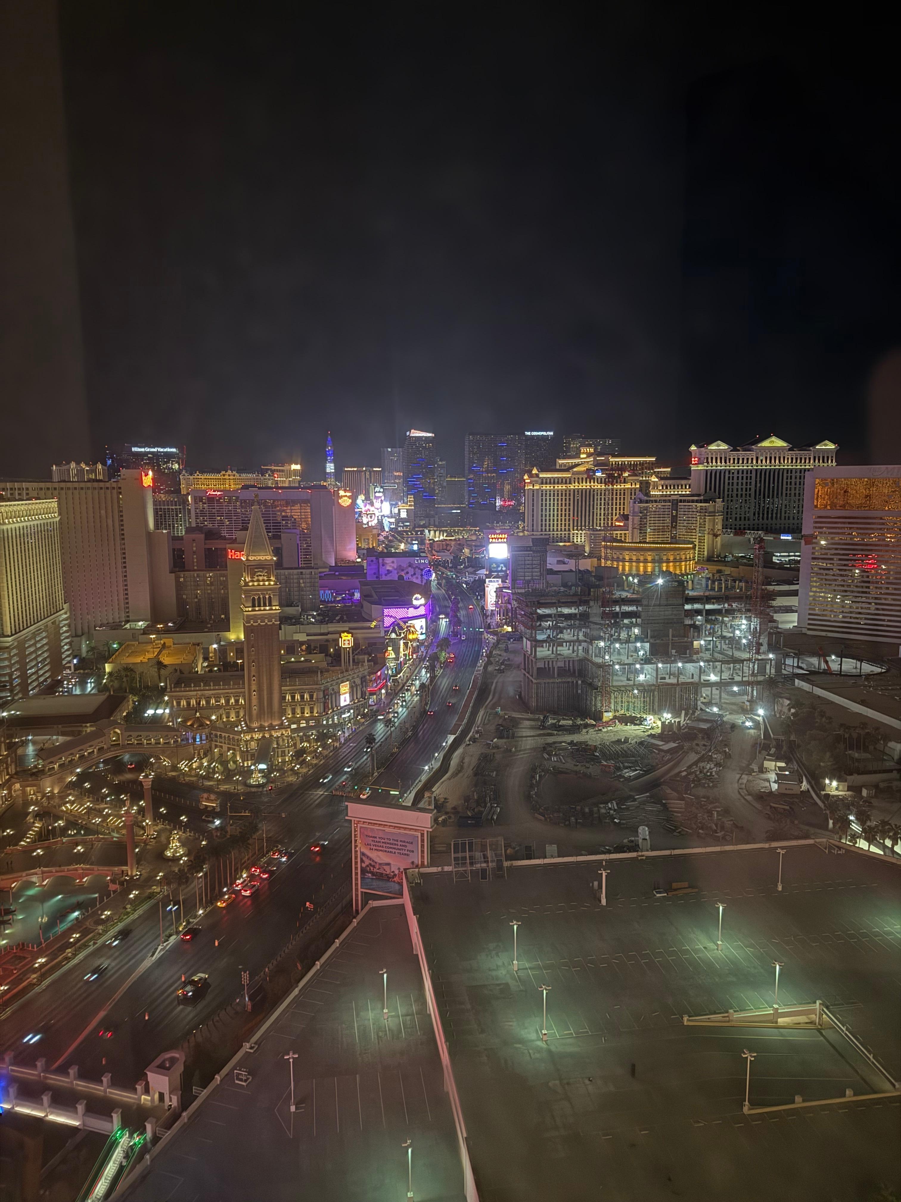 Blick auf den Strip - aber total beschmutze Fenster 