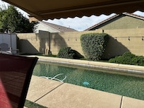 relaxing by the pool in the morning