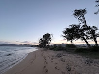 Beach within walking distance of condo.