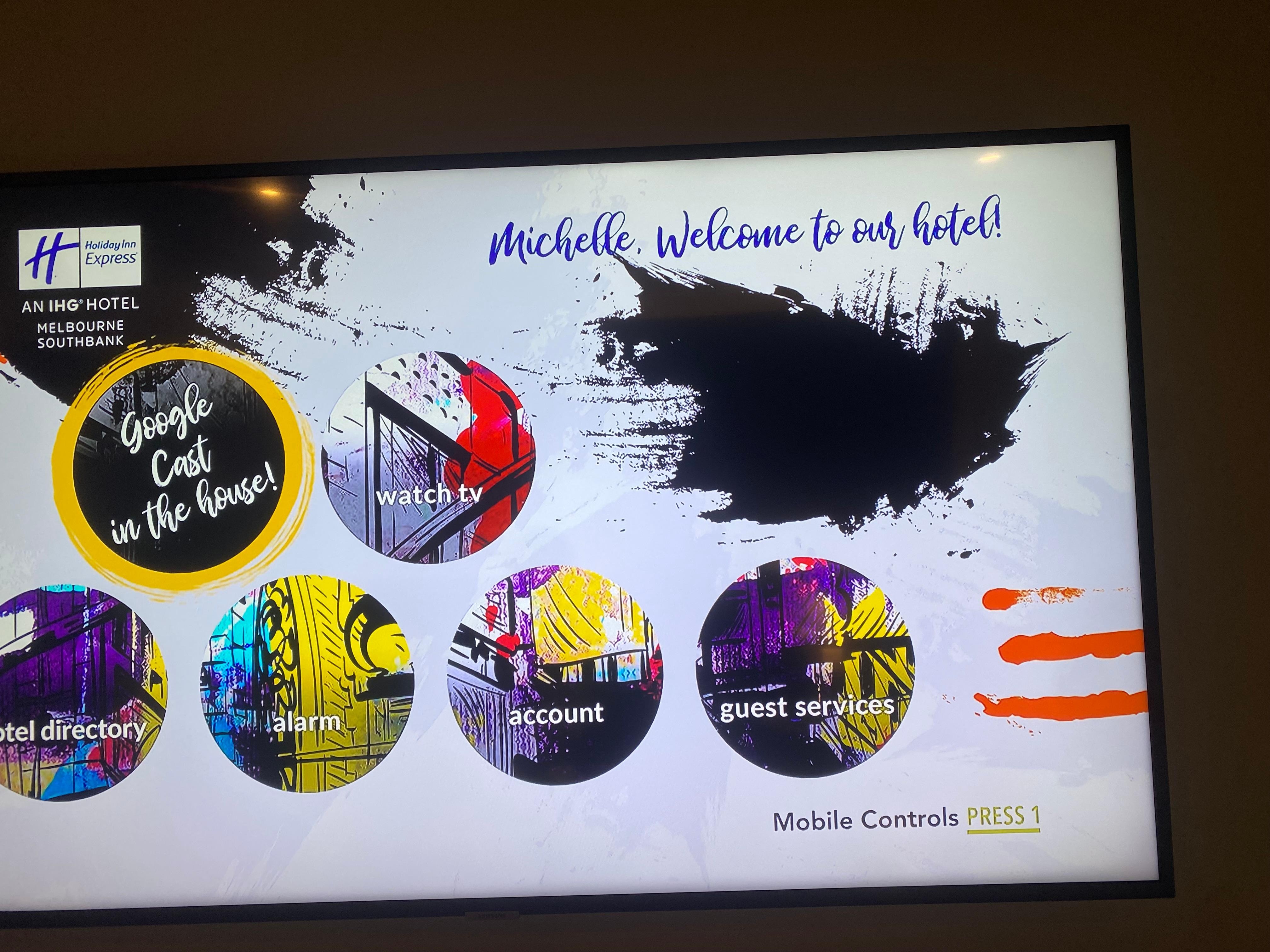 Tv had your name on the screen when you turned it on. Hahaha 