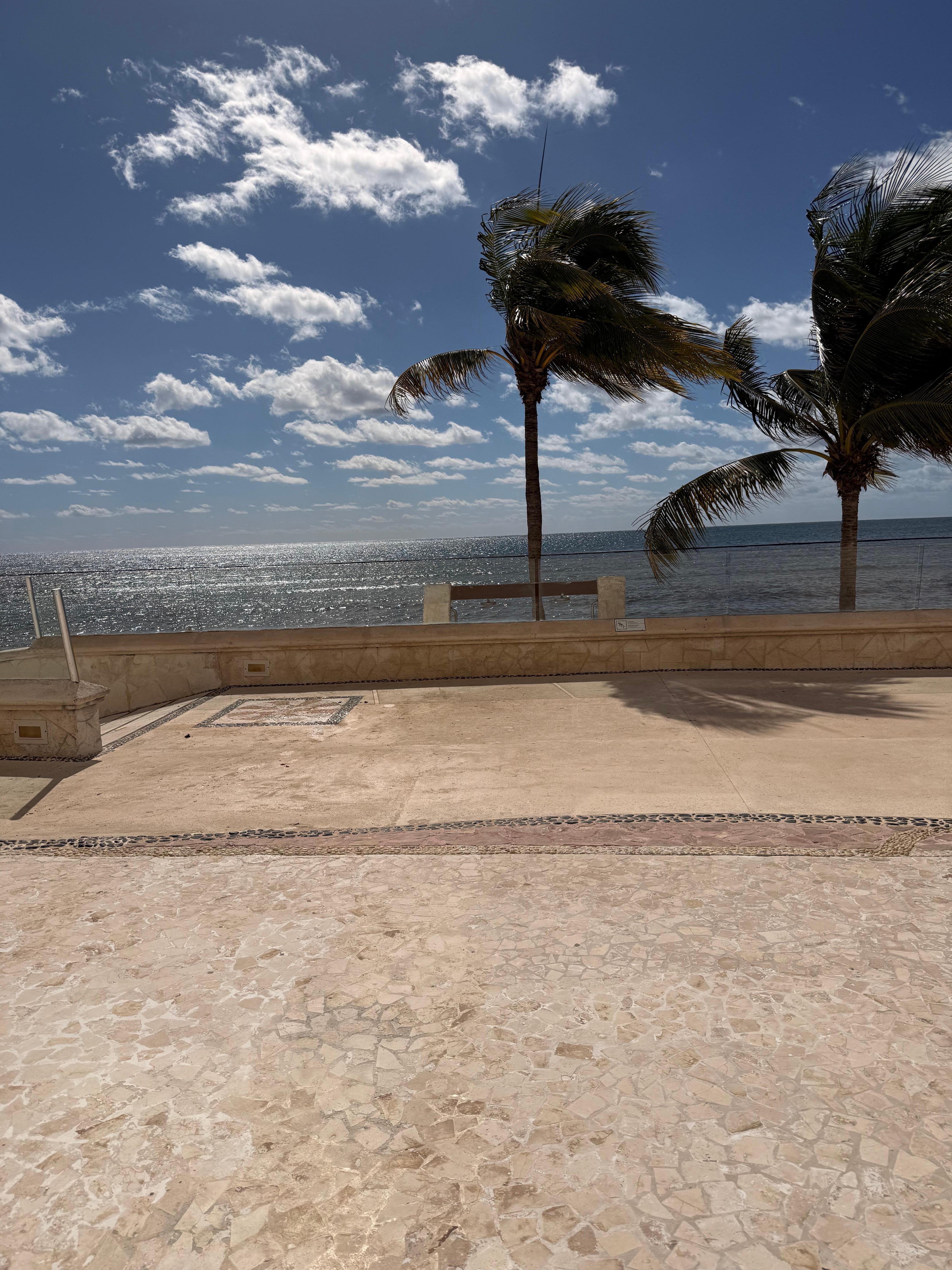 You can see the beach water here not the clearest 