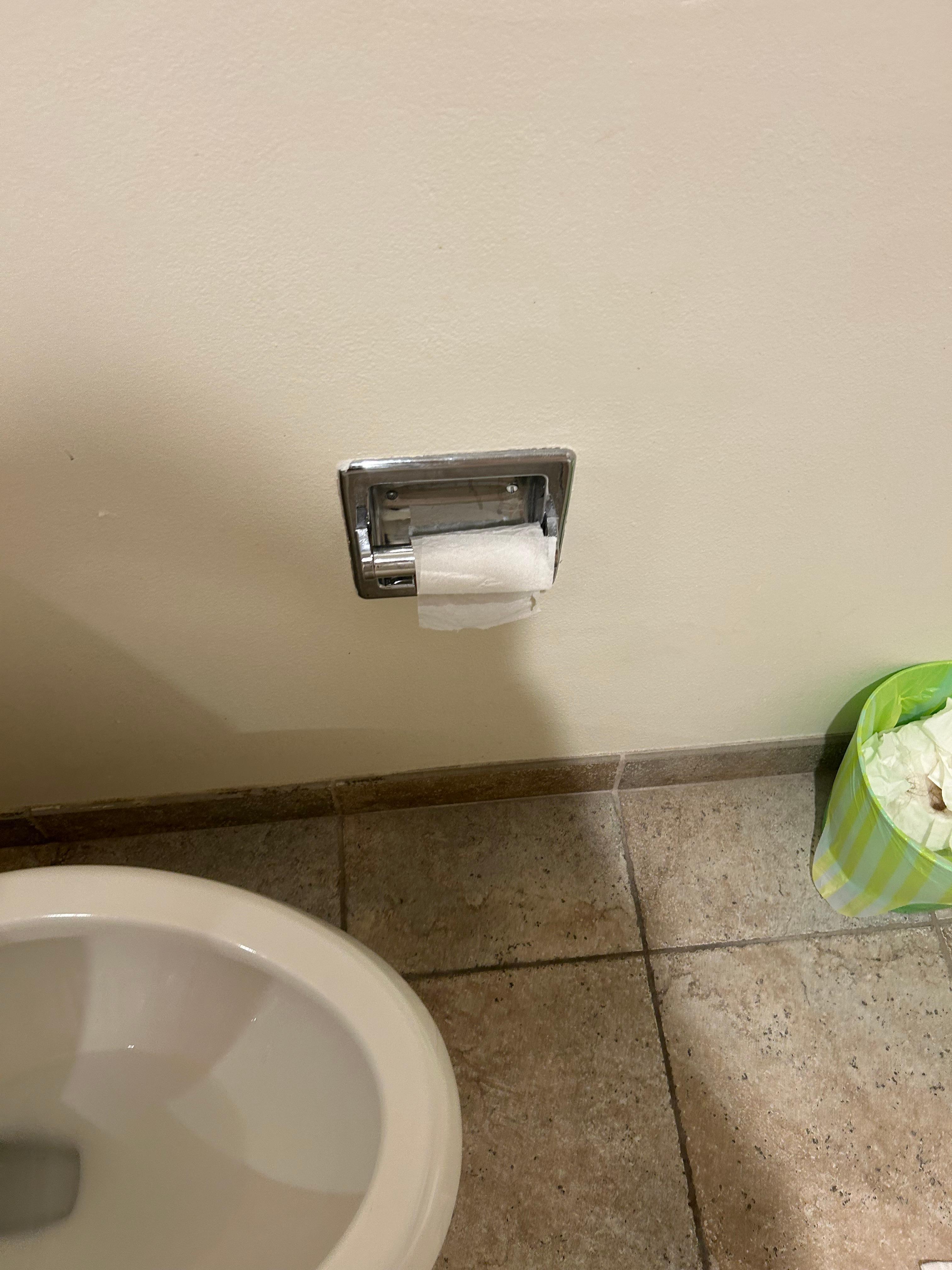 No toilet paper, nowhere in the place