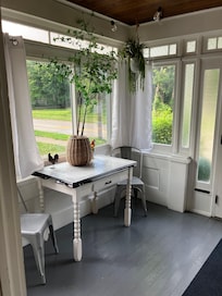 Wonderful breakfast spot on the enclosed porch