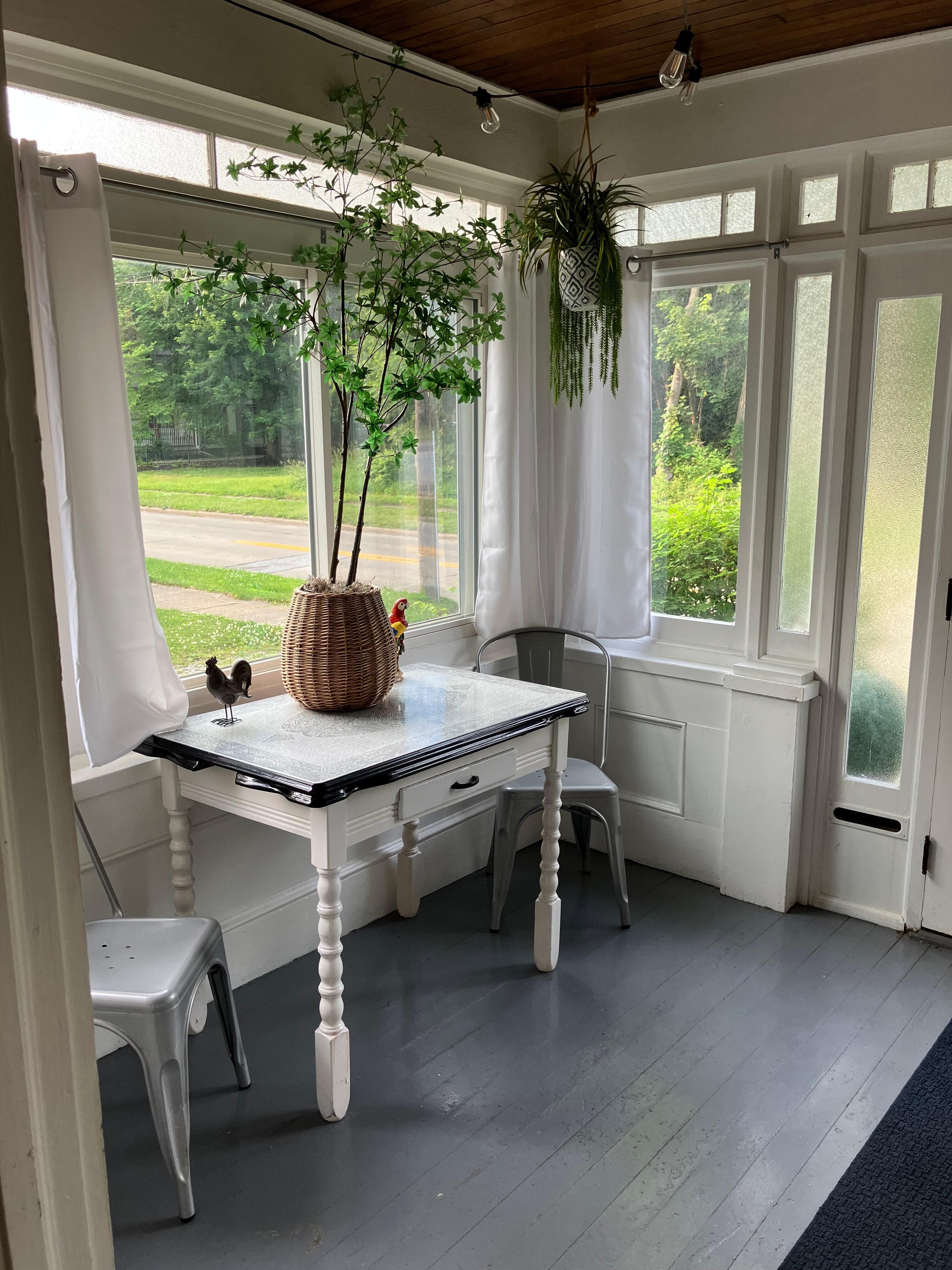 Wonderful breakfast spot on the enclosed porch