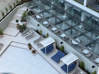 Dining room overlooking the pool