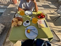 Breakfast on roof garden