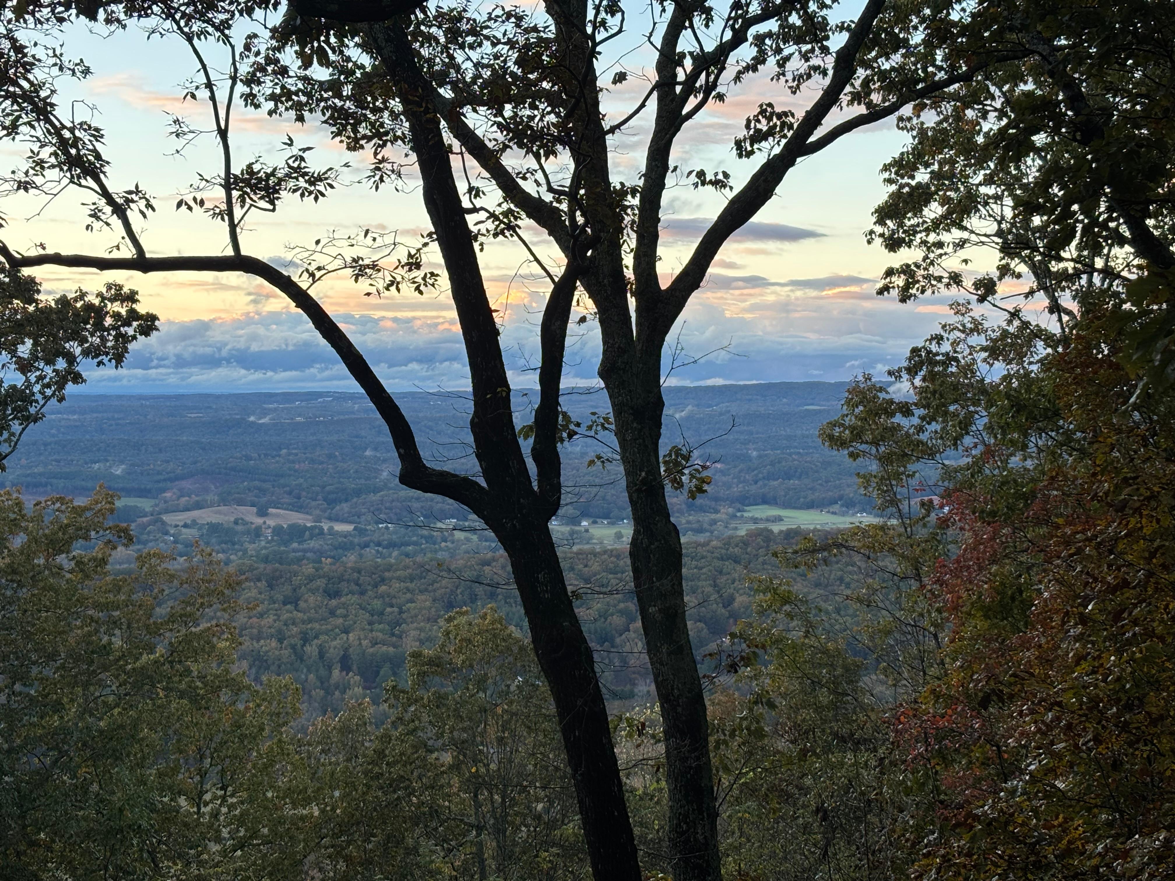 View of valley from porch. 