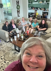 Morning devotional on the couch.