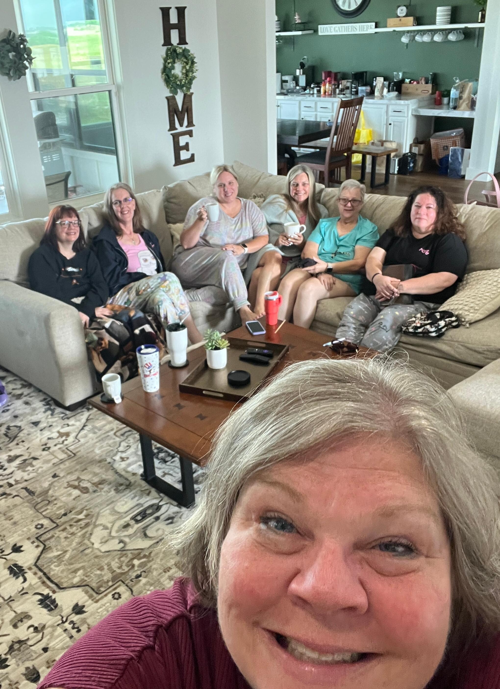 Morning devotional on the couch. 
