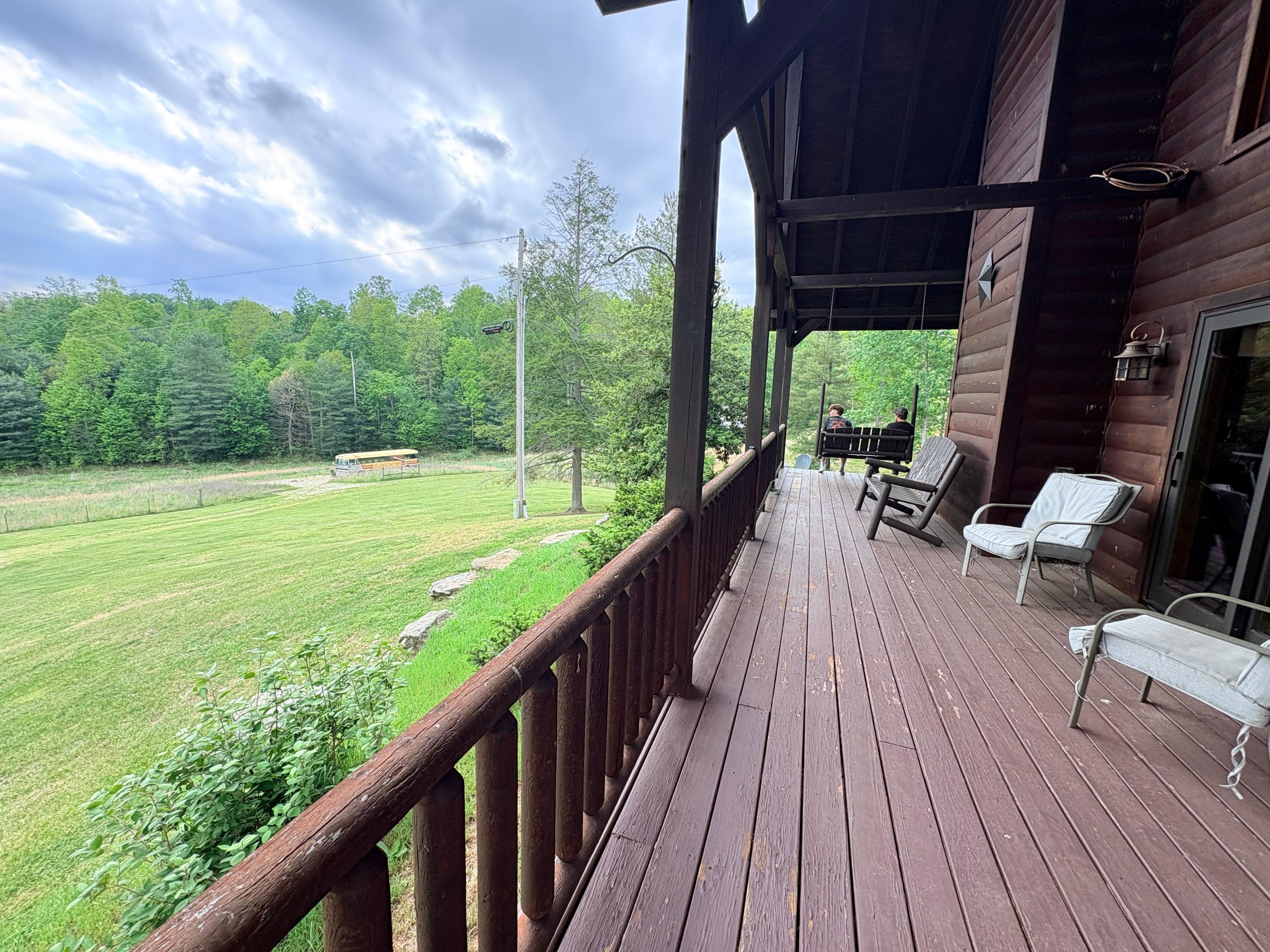 The front wrap around porch to the swing! 
