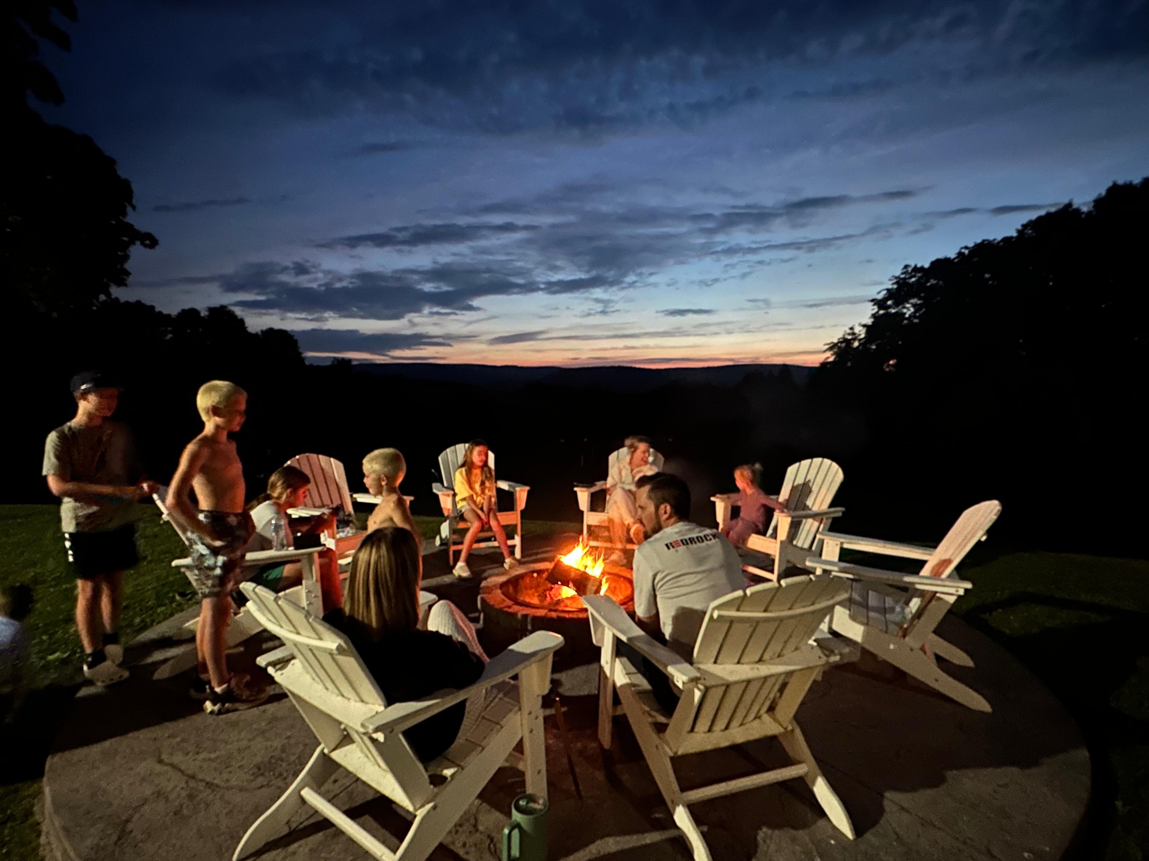 S’mores and hanging out enjoying the sunset 