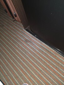 Spills from previous people still on carpet.