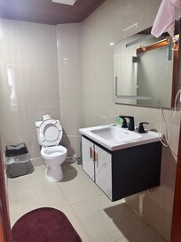 Though not shown in this pic the bathroom shows poorly built construction