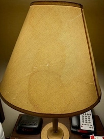 Stains on the lamp shade.