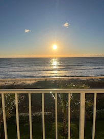 Beautiful view of the sunrise from our room.
