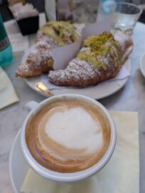 Cappacino and croissant.